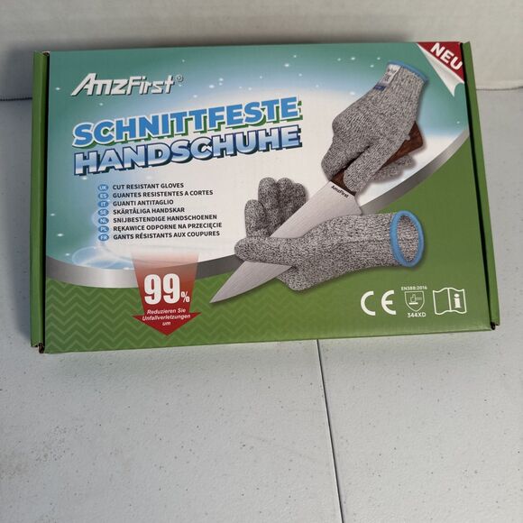 Cut Resistant Gloves Medium Size, 2 Pair Food Grade Lightweight New in Box - Picture 9 of 11